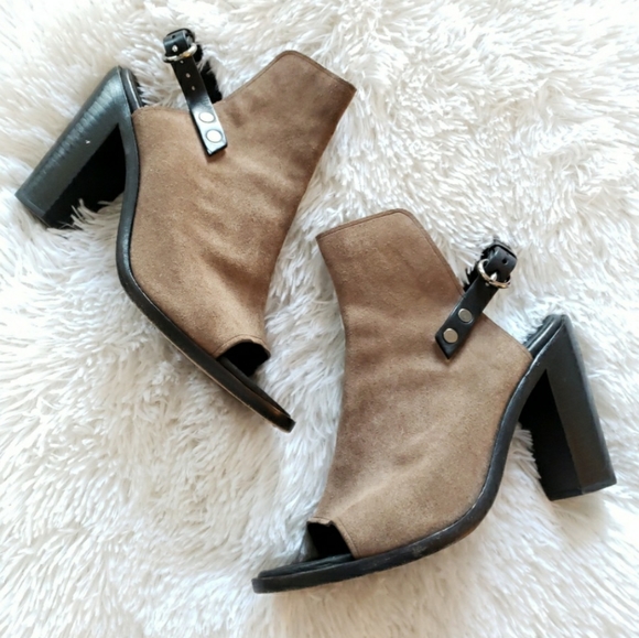 Rag & Bone Wyatt Sandal Taupe Suede Block Heel - Picture 4 of 16